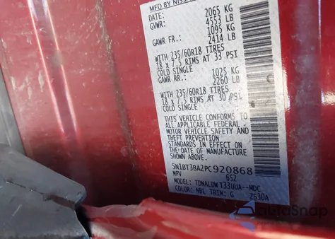 2023 Nissan Rogue Sv Fwd from USA, damaged, VIN 5N1BT3BA2PC920868